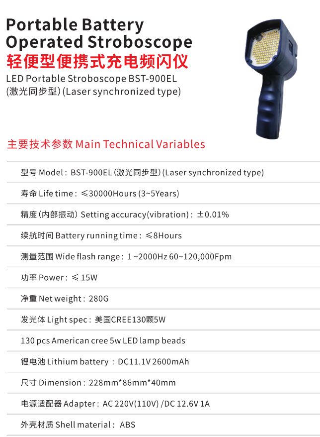 增骏BST-900EL便携式充电频闪仪
